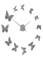 Reloj pared Butterflies adhesivo cromado plástico